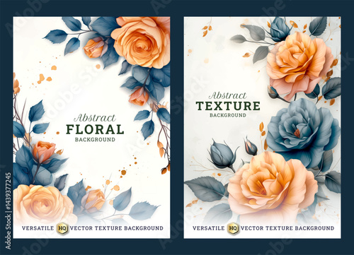 Elegant rose flower art business brochure template, Abstract flyer template, wedding invitation template, universal background, versatile vector background, creative brochure template, invitation