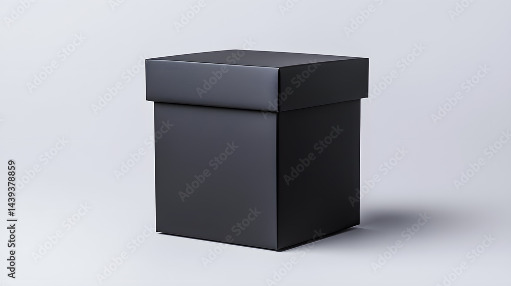 Packaging Black Box 3d Mockup isolated on white background