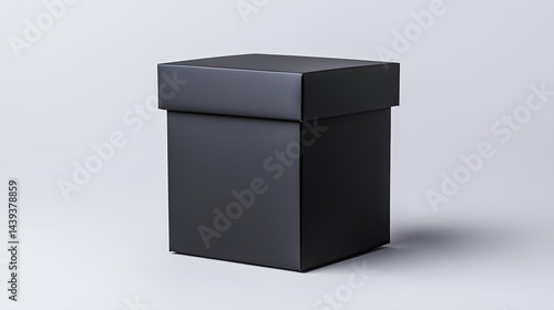 Packaging Black Box 3d Mockup isolated on white background