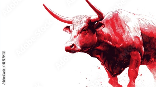 Bull market icon on a white background