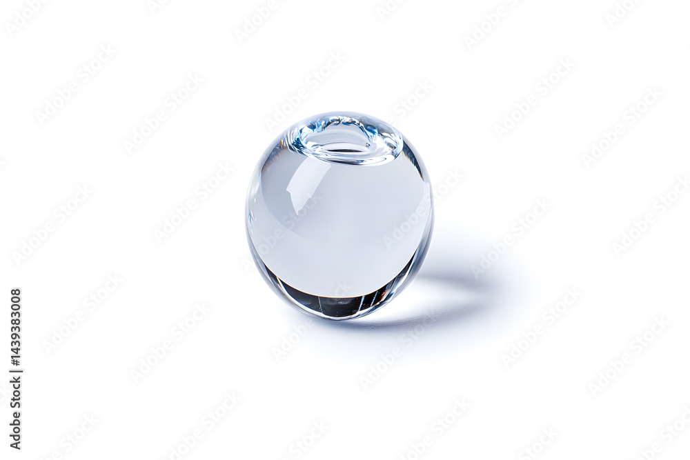 Realistic Drop droplet of water isolated on blue background