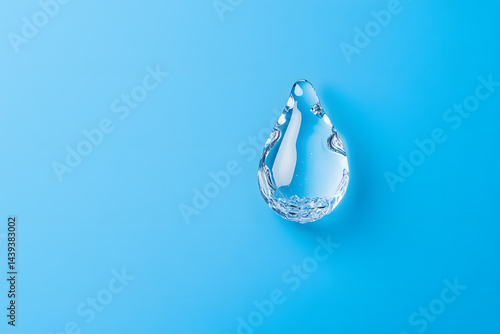 Obraz na płótnie Realistic Drop droplet of water isolated on blue background w salonie
