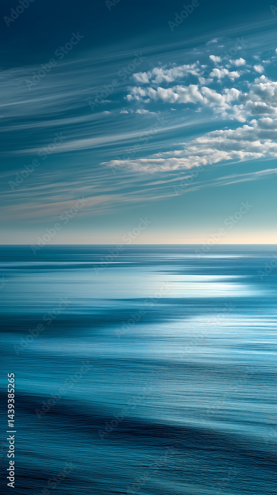 Seascape Abstract Ocean Waves, Blue Sky, Clouds, Calm, Serene, Horizon, Teal, Tranquil, Motion Blur, Seascape Abstract Ocean Waves, Blue Sky, Clouds, Calm, Serene, Horizon, Teal, Tranquil, Motion Blur,