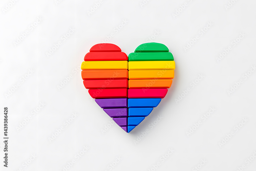 LGBT Pride Month in June 2025. Rainbow heart - Symbol of Pride Month