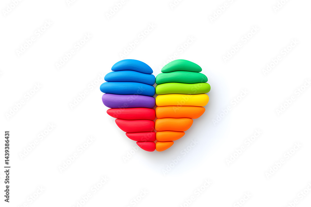 LGBT Pride Month in June 2025. Rainbow heart - Symbol of Pride Month