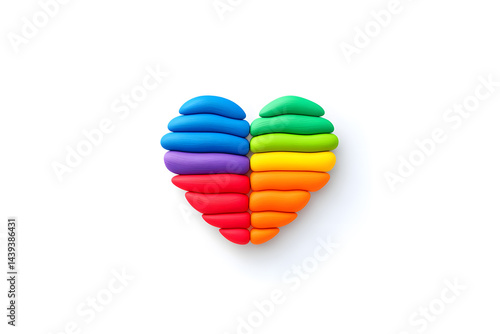Obraz na płótnie LGBT Pride Month in June 2025. Rainbow heart - Symbol of Pride Month w salonie