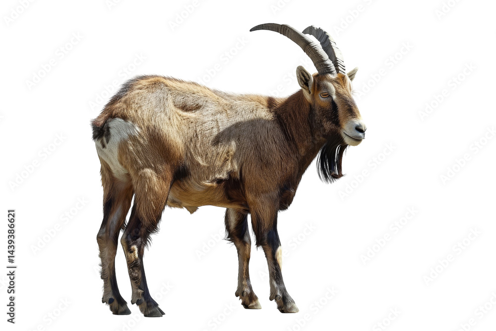 Fototapeta premium Understanding Capricorn: Traits and Characteristics Isolated On White Background.