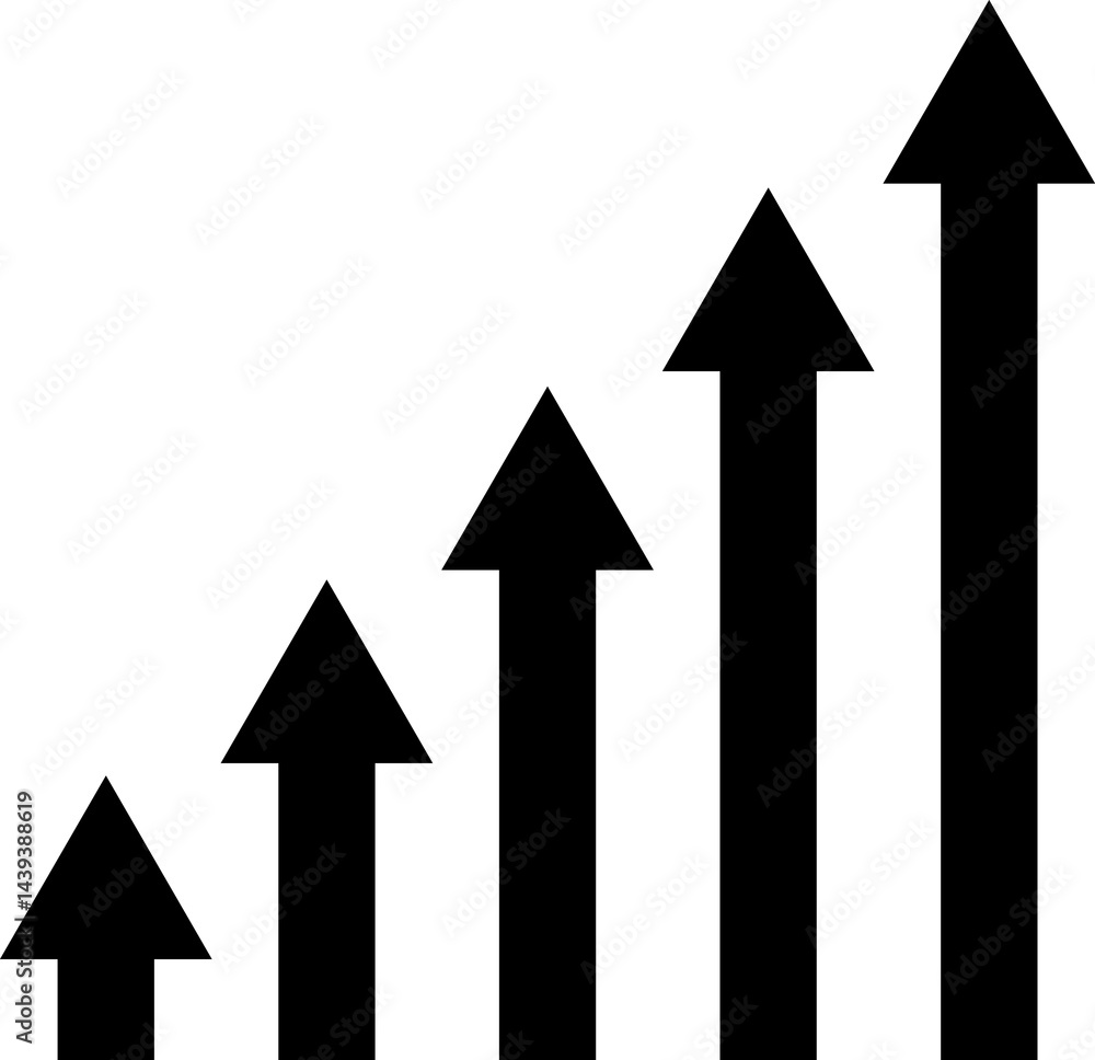 Business arrow, goals concept, Financial growth vector. 3d graph arrow isolated on white background. Cost reduction Business arrow, goals concept, Financial growth vector. 3d graph arrow isolated on white background. Cost reduction