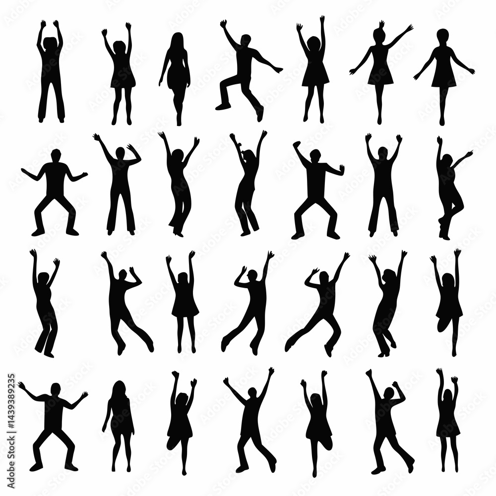 set of silhouettes of women set of silhouettes of women