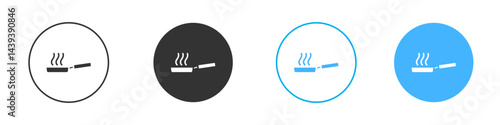 Frying pan icon Vector Graphic set