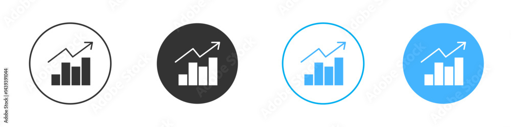 Growing graph icon Vector Graphic set Growing graph icon Vector Graphic set