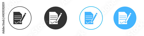 Signed contract icon Vector Graphic set