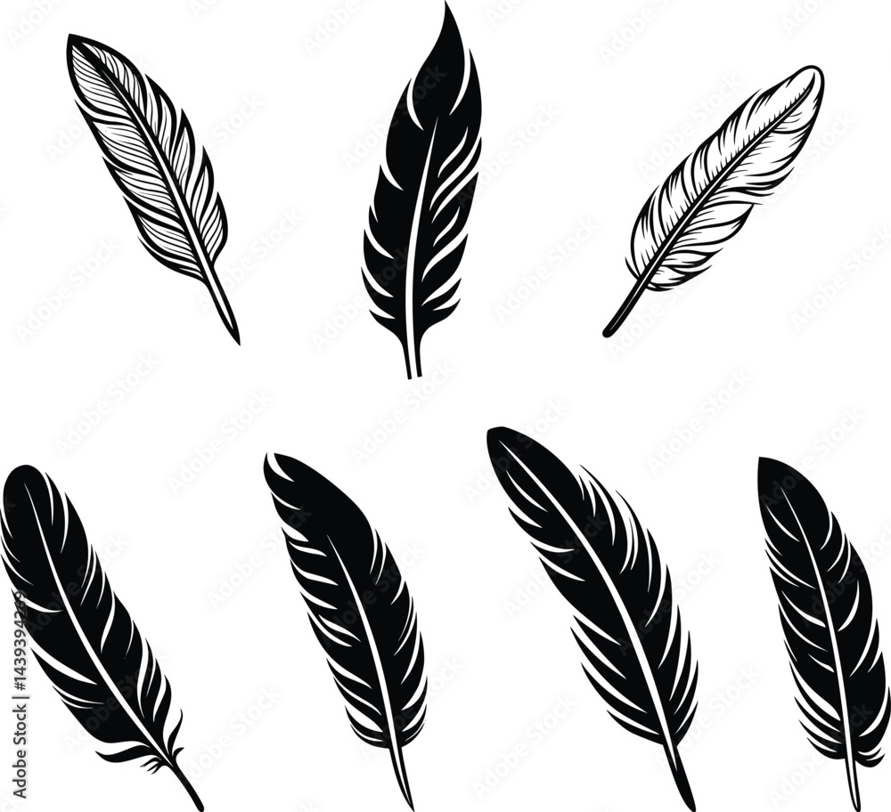 Writing Feather Vector Bundle – Calligraphy and Pen Icon Set Writing Feather Vector Bundle – Calligraphy and Pen Icon Set
