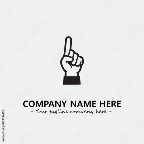 Finger illustration black and white for logo company vector image