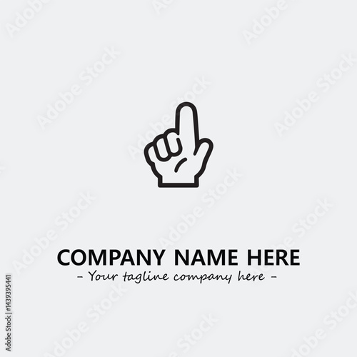 Finger illustration black and white for logo company vector image
