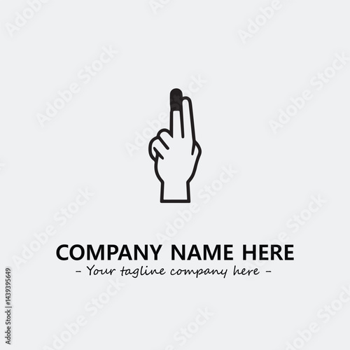 Finger illustration black and white for logo company vector image