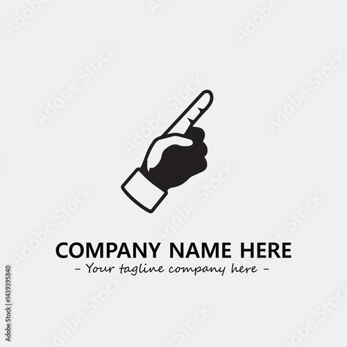 Finger illustration black and white for logo company vector image