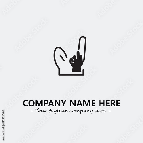 Finger illustration black and white for logo company vector image