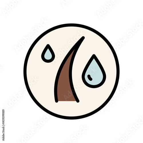 Hair care color icon. Loss treatment, moisturizing and applying creatine, healthy roots, serum for follicle, flat symbol on white, vector illustration.