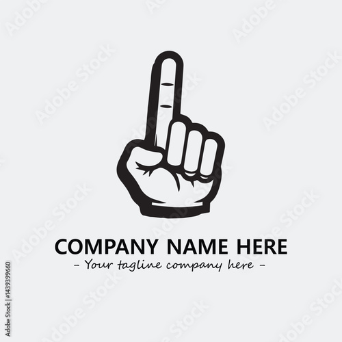 Finger illustration black and white for logo company vector image
