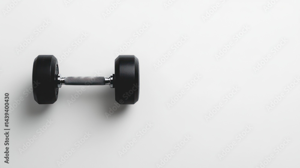 Black dumbbell on white background Black dumbbell on white background