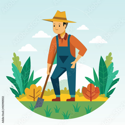 farmers working vector
