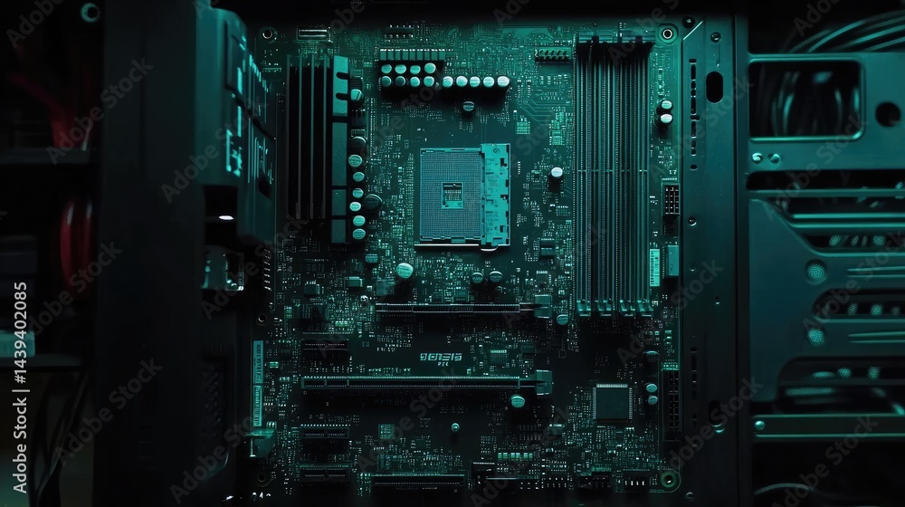 Close-up Computer Motherboard Close-up Computer Motherboard
