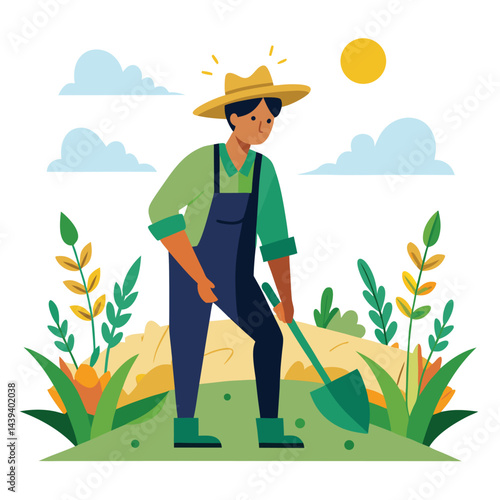 farmers working vector