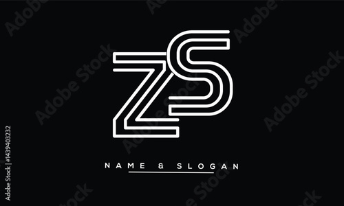 Obraz na płótnie SZ, ZS Abstract Letters Logo Monogram w salonie