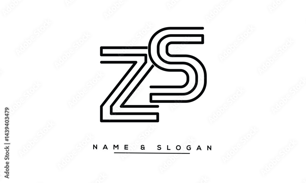 SZ, ZS Abstract Letters Logo Monogram