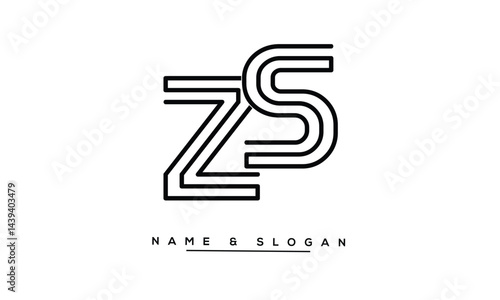 Obraz na płótnie SZ, ZS Abstract Letters Logo Monogram w salonie