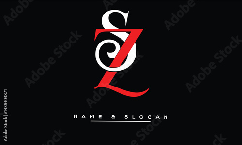 Obraz na płótnie SZ, ZS Abstract Letters Logo Monogram w salonie