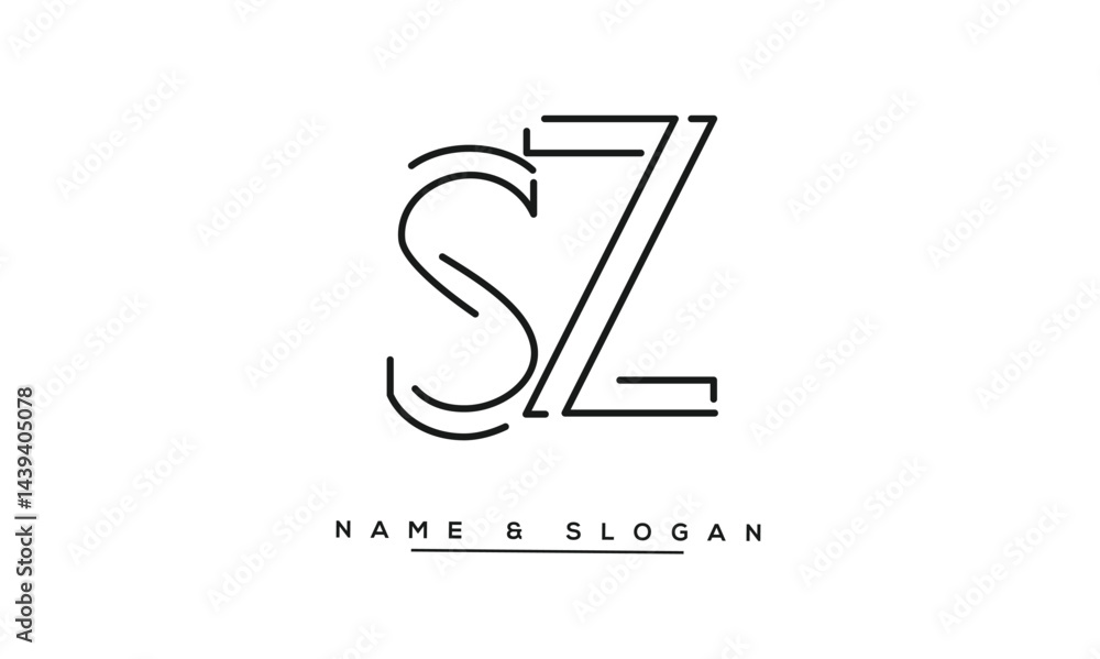 SZ, ZS Abstract Letters Logo Monogram
