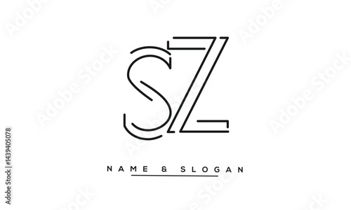 Obraz na płótnie SZ, ZS Abstract Letters Logo Monogram w salonie