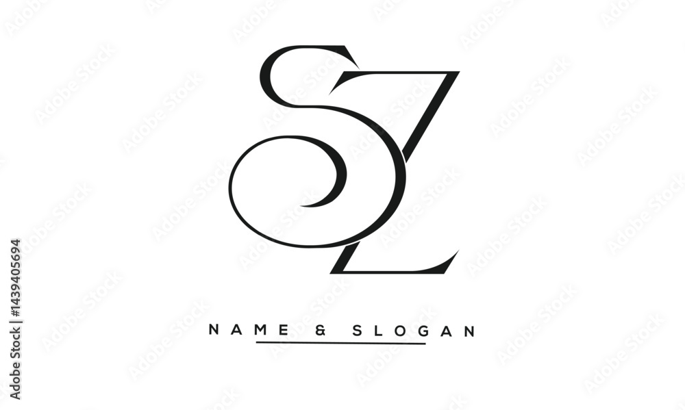 SZ, ZS Abstract Letters Logo Monogram