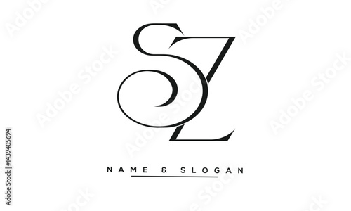 Obraz na płótnie SZ, ZS Abstract Letters Logo Monogram w salonie