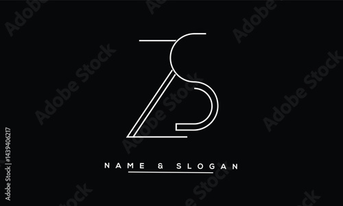Obraz na płótnie SZ, ZS Abstract Letters Logo Monogram w salonie