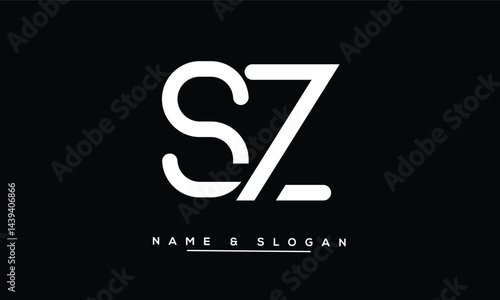 Obraz na płótnie SZ, ZS Abstract Letters Logo Monogram w salonie