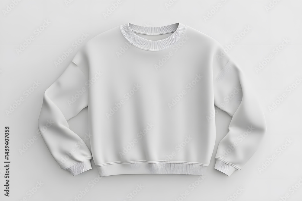 White blank sweatshirt flat lay mockup, isolated on white White blank sweatshirt flat lay mockup, isolated on white