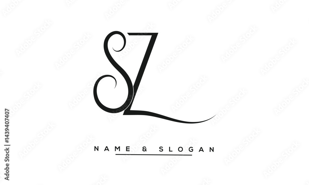 SZ, ZS Abstract Letters Logo Monogram