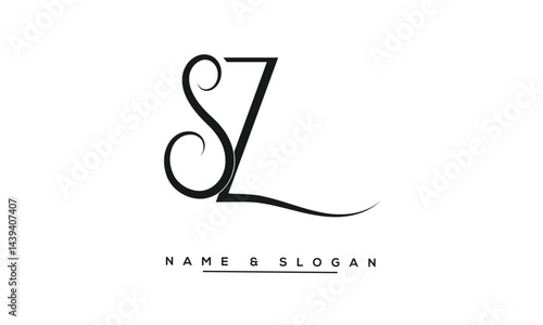 Obraz na płótnie SZ, ZS Abstract Letters Logo Monogram w salonie
