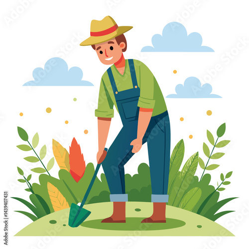 farmers working vector