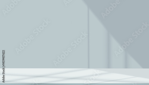 Studio Background,Blur gradient light, shadow on blue wall background for Product display, Abstract Backdrop for Winter banner,Podium stand for Spring,Summer