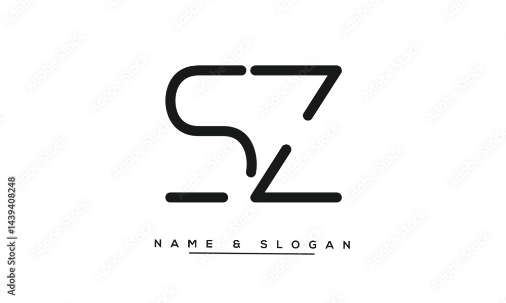 SZ, ZS Abstract Letters Logo Monogram
