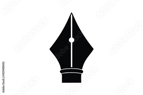 Silhouette art illustration of a classic fountain pen nib.eps