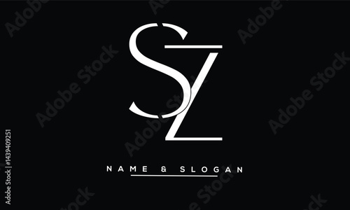 Obraz na płótnie SZ, ZS Abstract Letters Logo Monogram w salonie
