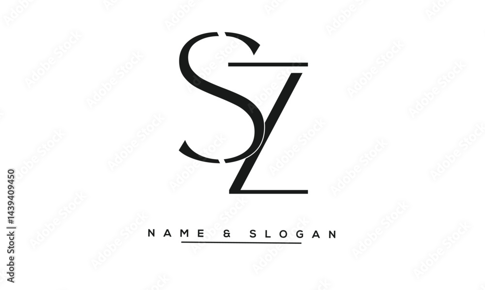 SZ, ZS Abstract Letters Logo Monogram