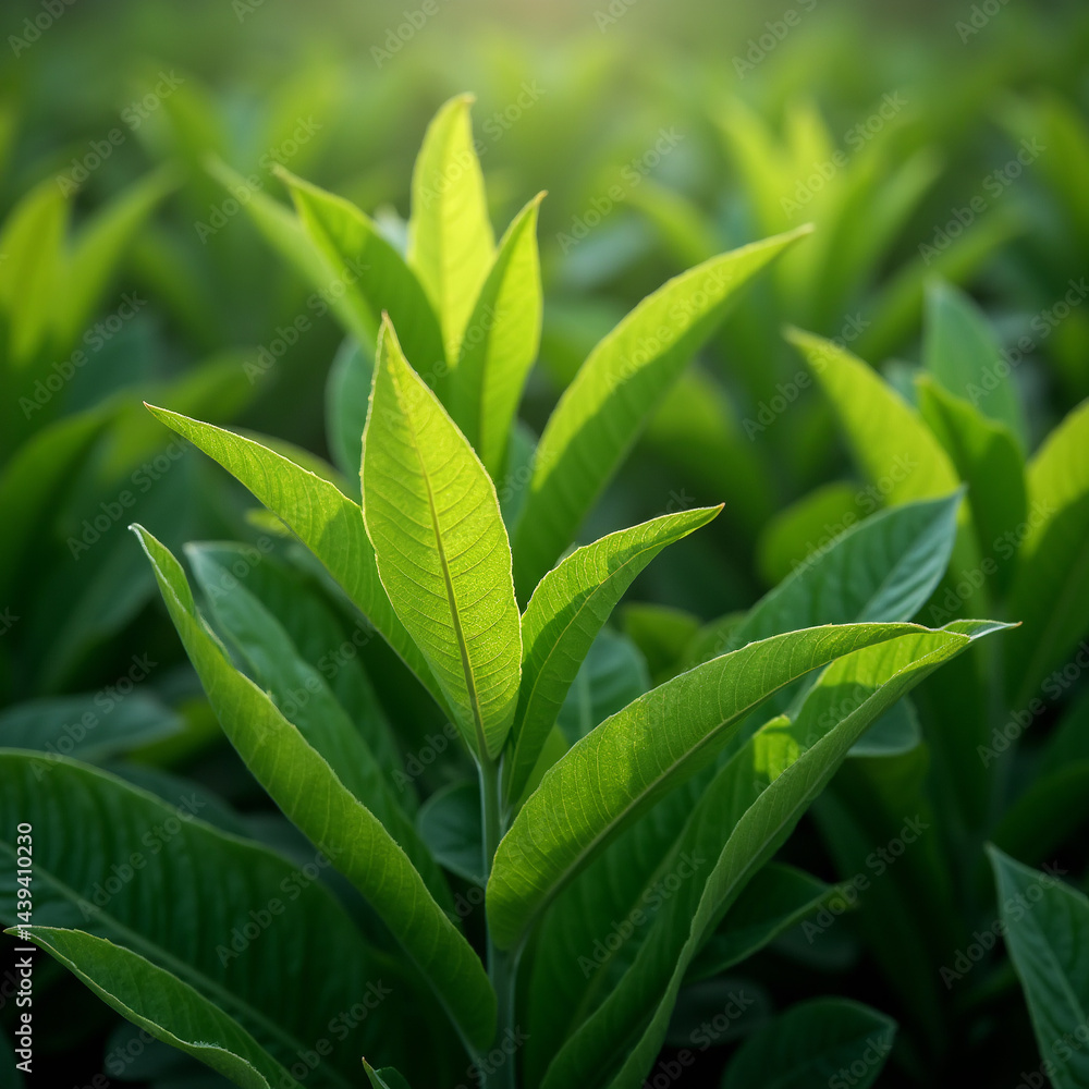 Obraz premium Nature green leaves in garden in summer.