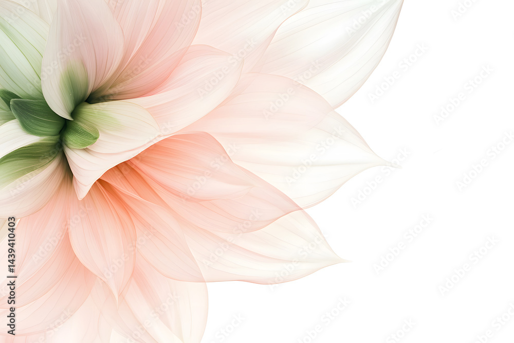 Pink dahlia petals on background. Delicate powdery pink background with copy space