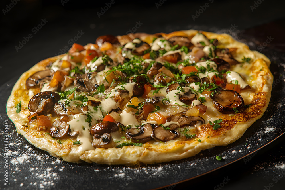 Product photo of mushroom omelette